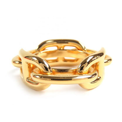 Hermes Lucade Chaine D'ancre Scarf Ring Gold With Box Ladies Large 