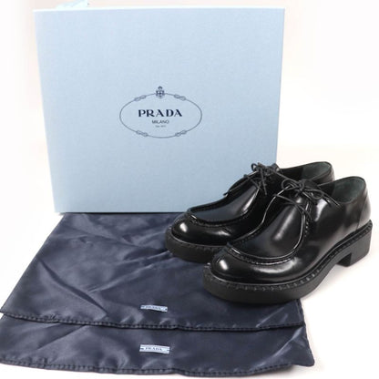 Prada 1e249n Lace-up Brushed Leather Shoes Black 36.5 With Box And Storage Bag