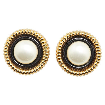 Chanel Gold Black Plated Faux Pearl Ladies Chanel