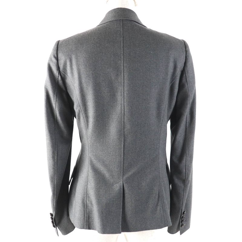 Gucci Wool Cles Button Single Tailored Jacket Gray 42 Genuine