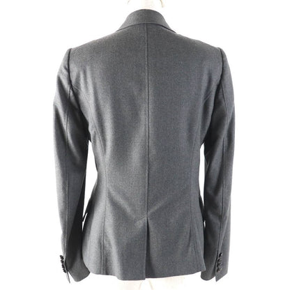 Gucci Wool Cles Button Single Tailored Jacket Gray 42 Genuine