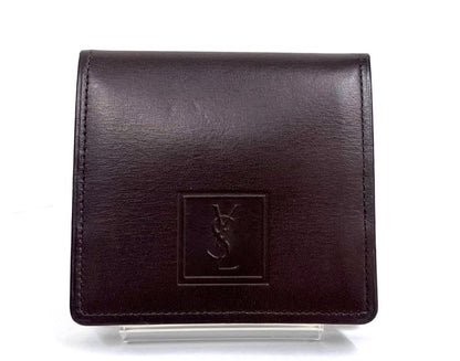 YVES Saint Laurent Coin Case Coin Purse Leather Brown 08bs304