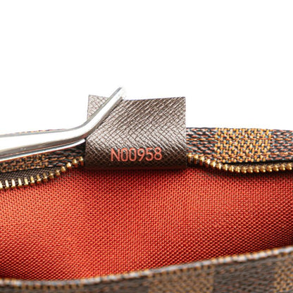 Louis Vuitton Damier Trousse Makeup Mini Shoulder Bag Pouch N51982 Brown PVC