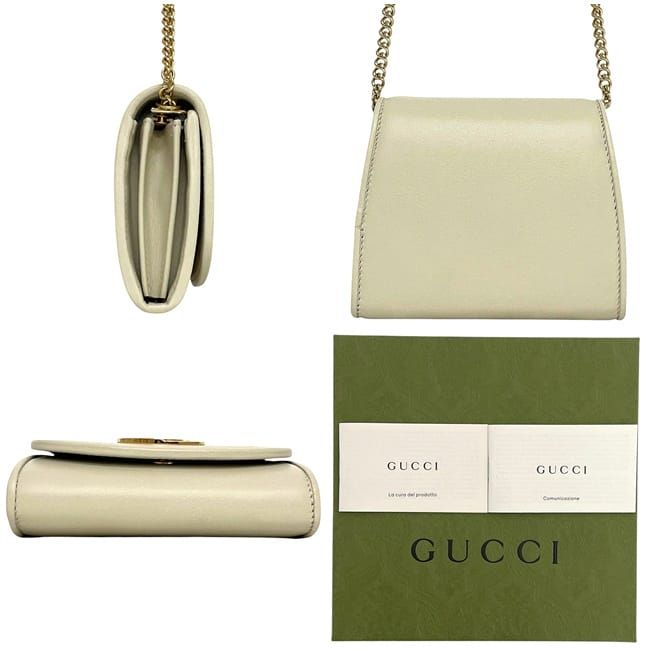 Gucci Shoulder Bag Cream White Blonde 725219 Excellent Condition