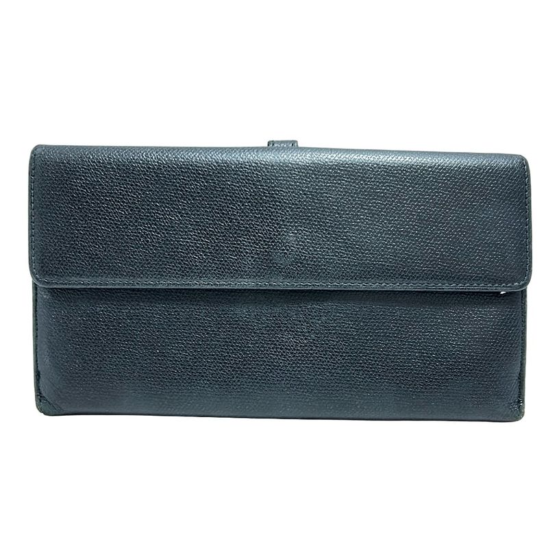 Chanel Long Wallet Coco Button A20905 Black Gold Hardware Leather