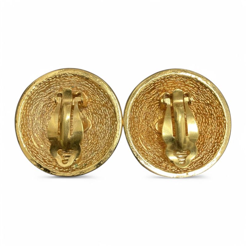 Chanel ⑤ 93P Coco Mark Earring Ladies Gold
