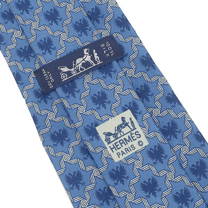 Hermes Necktie All Over Pattern 9cm (3.54in) Silk Blue