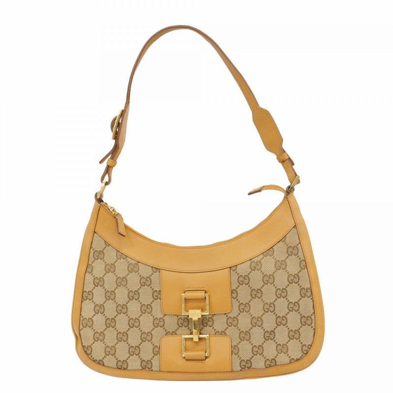 Gucci Shoulder Bag GG Canvas 001 4128 Canvas Beige Gold Hardware Women