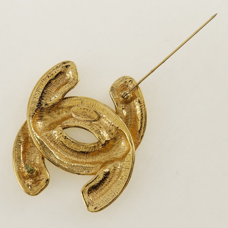 Chanel Coco Mark Matelasse Gold Plated Ladies 32.4g Brooch