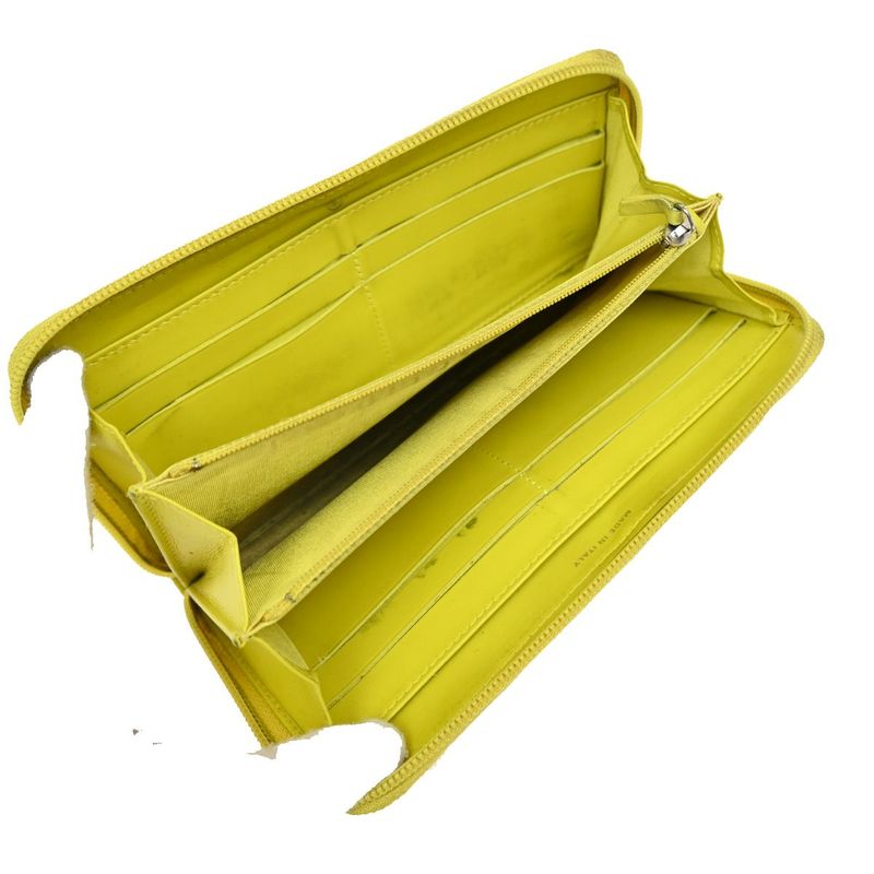 Chanel Long Wallet Round Zipper CC Caviar Skin Yellow 37ka813