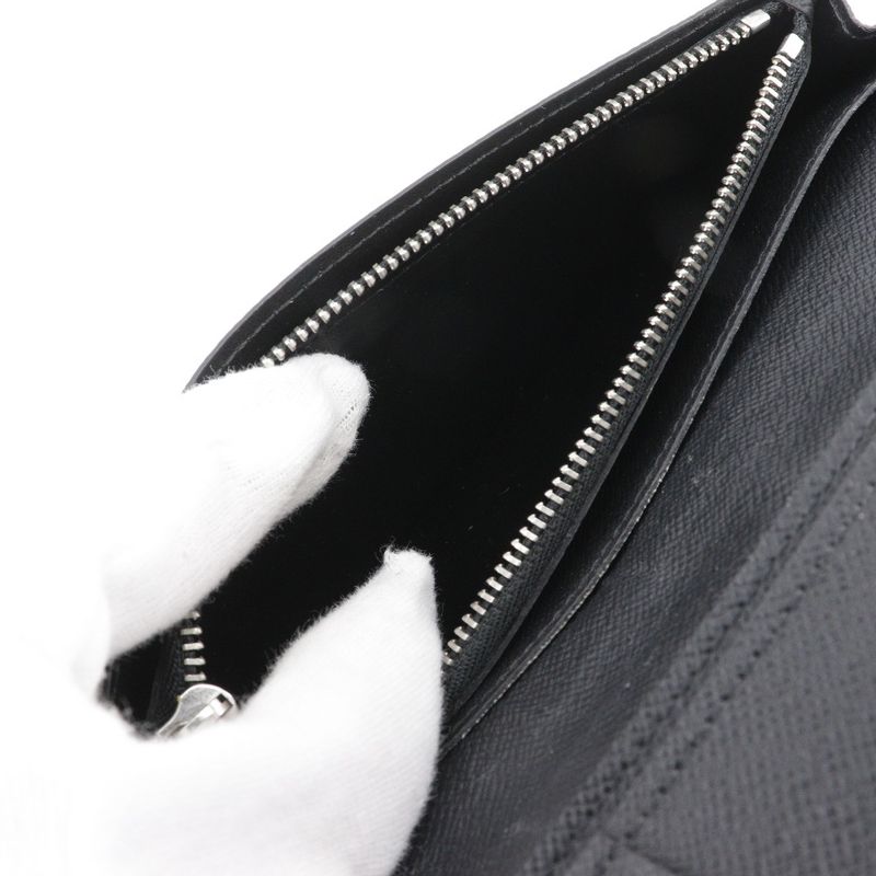 Louis Vuitton Portefeuille Brazza M30501 Taiga Noir Black Ta0138 Men's Long