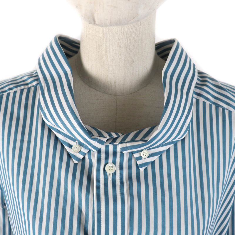 Balenciaga 21AW 622050 100% Cotton Logo Stripe Oversized Long Sleeve Shirt