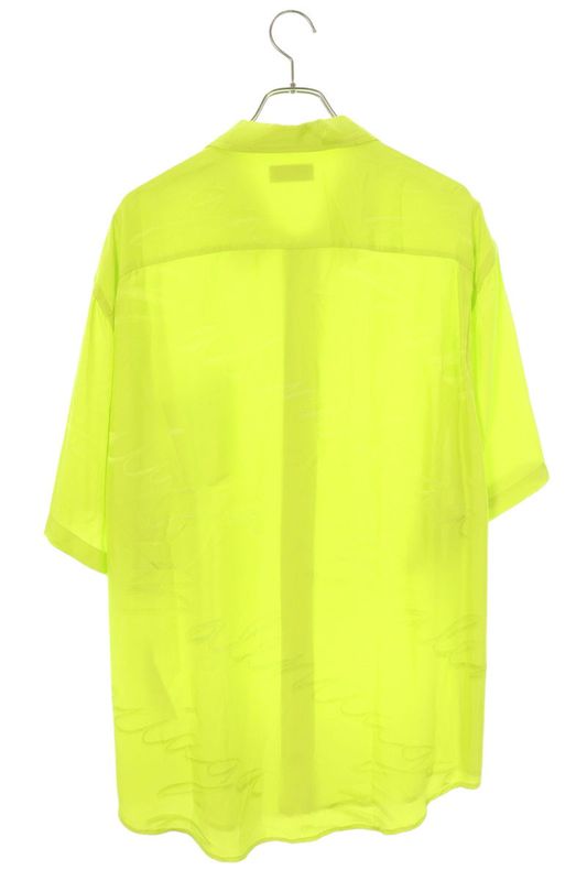 Balenciaga 681633 Tmo60 Logo Embroidered Rayon Short Sleeve Shirt Men 36