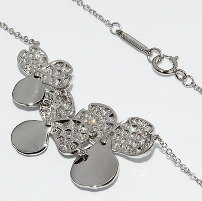 Tiffany & Co Pendant Necklace Pt950 Diamond Paper Flower Cluster Pendant
