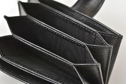 Fendi Card Case Business Card Holder Leather Black Gold