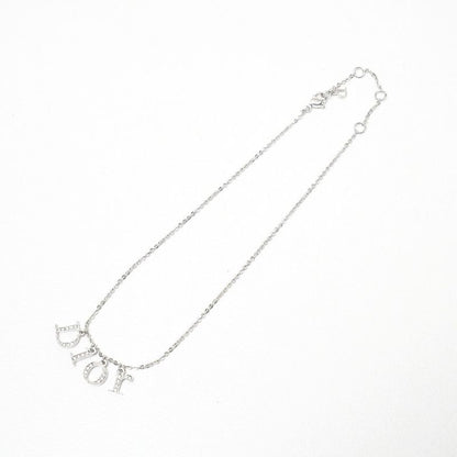 DIOR Necklace Crystal Rhinestone Logo Silver 20250901 Ra5899