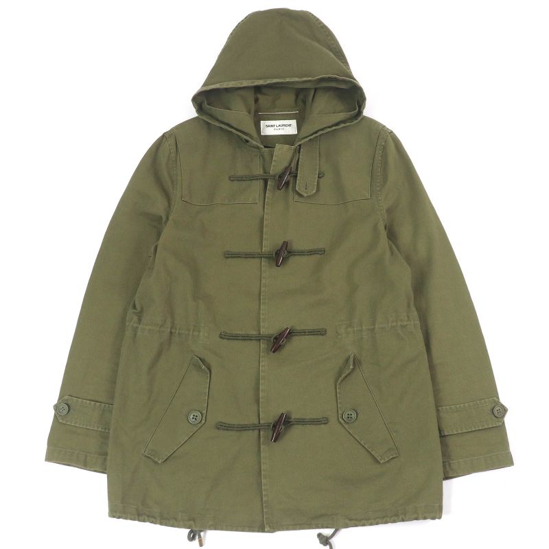 Saint Laurent Paris 632467 Cotton Linen Toggle Button Military Duffle Coat