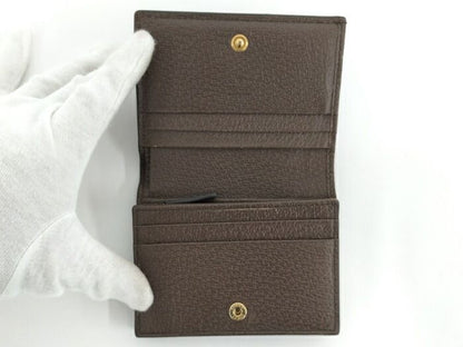 Gucci Bifold Wallet Compact Wallet Ophidia Leather PVC Brown 493075
