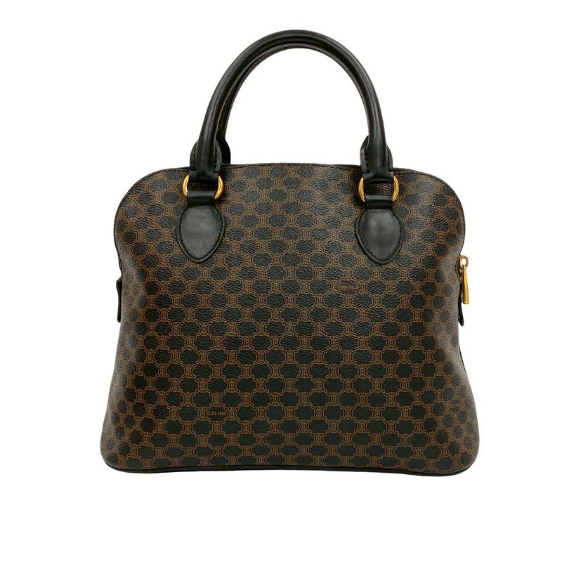 Celine Vintage Macadam Blason Pattern Logo Leather Handbag