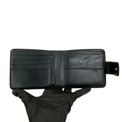 Celine Vintage Macadam Blason Triomphe Pattern Leather Bifold Wallet Mini