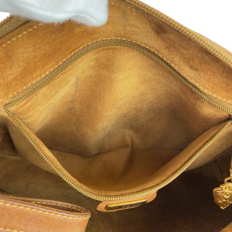 Gucci Vintage Brown Beige Gold Hardware Suede 004 113 0367 Clutch Bag Second