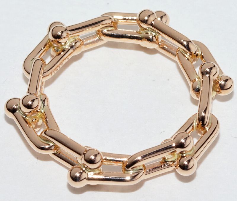 Tiffany & Co Rings 18K Pink Gold Hardware Micro Link Ring