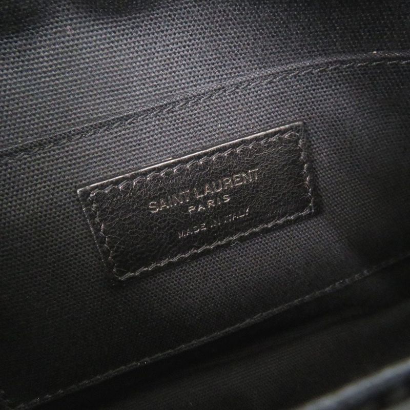 Saint Laurent Camera Bag Camp Nylon Lambskin Black Shoulder Bag Black 0596