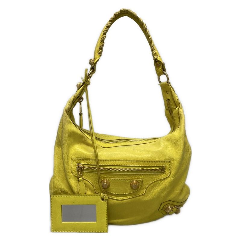 Balenciaga Shoulder Bag Editors Bag Giant Hobo 177288 Yellow Leather