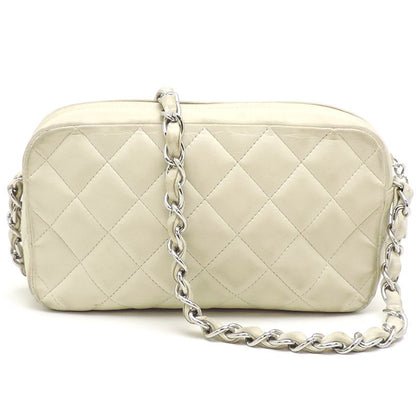 Chanel Chanel Shoulder Quilted Chain Lambskin White Bag