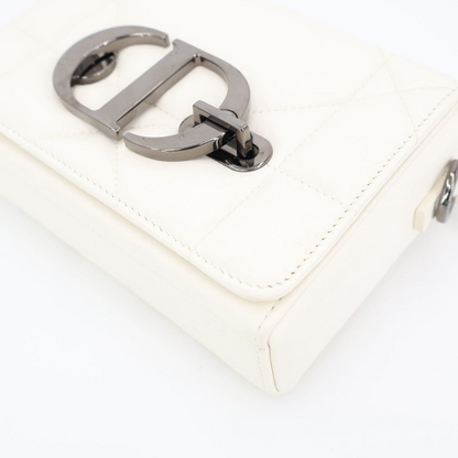 Christian DIOR Caro Chain Shoulder White Bag