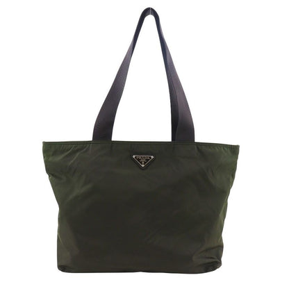 Prada B5878x Nylon Ebano Khaki Women's Tote Bag