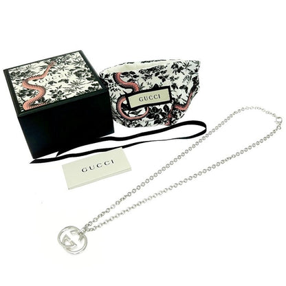 Gucci Silver Interlocking G Necklace 25.9g 925 Engraved 434377 Necklace