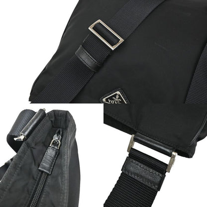 Prada Shoulder Bag Nylon Leather Black 87ka725