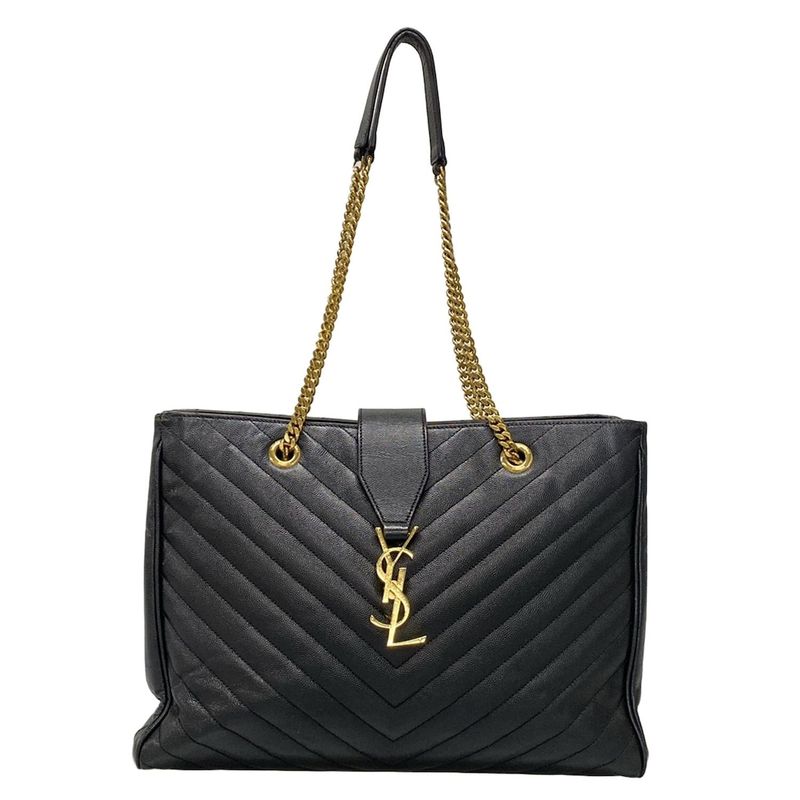 Saint Laurent Paris Tote Bag - 342022 Black Quilted/chain Shoulder Leather
