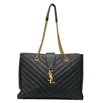 Saint Laurent Paris Tote Bag - 342022 Black Quilted/chain Shoulder Leather