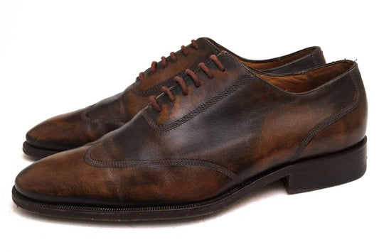 Gucci Shoes Business Shoes Business Men Leather Dark Brown 105863 Antique Dyed