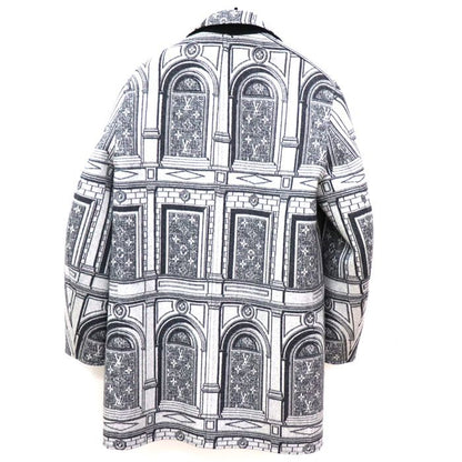 Louis Vuitton Monogram Architecture Jacquard Reversible Pea Coat Black Gray
