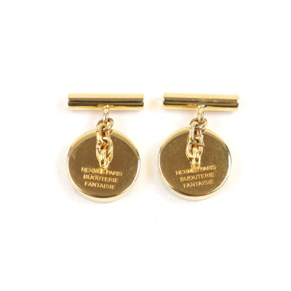 Hermes Corozo Carriage Logo Horse Motif Cufflinks Button Cufflinks Gray Navy