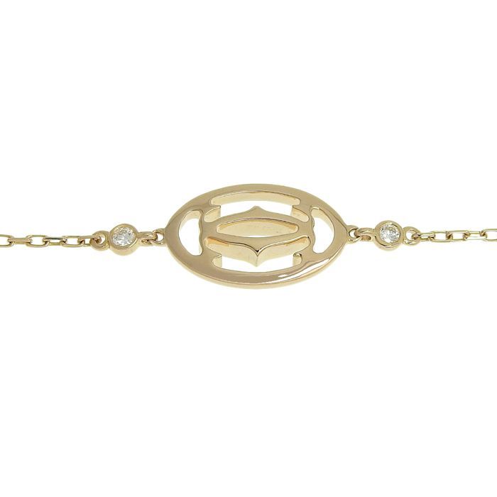 Cartier Logo Double C Bracelet With Diamonds 18K Pink Gold 750 Pink Gold With