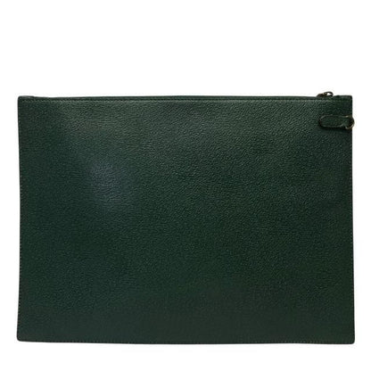 Gucci 325783 Hysteria Clutch Bag Second Bag Document Bag Handbag Leather Green