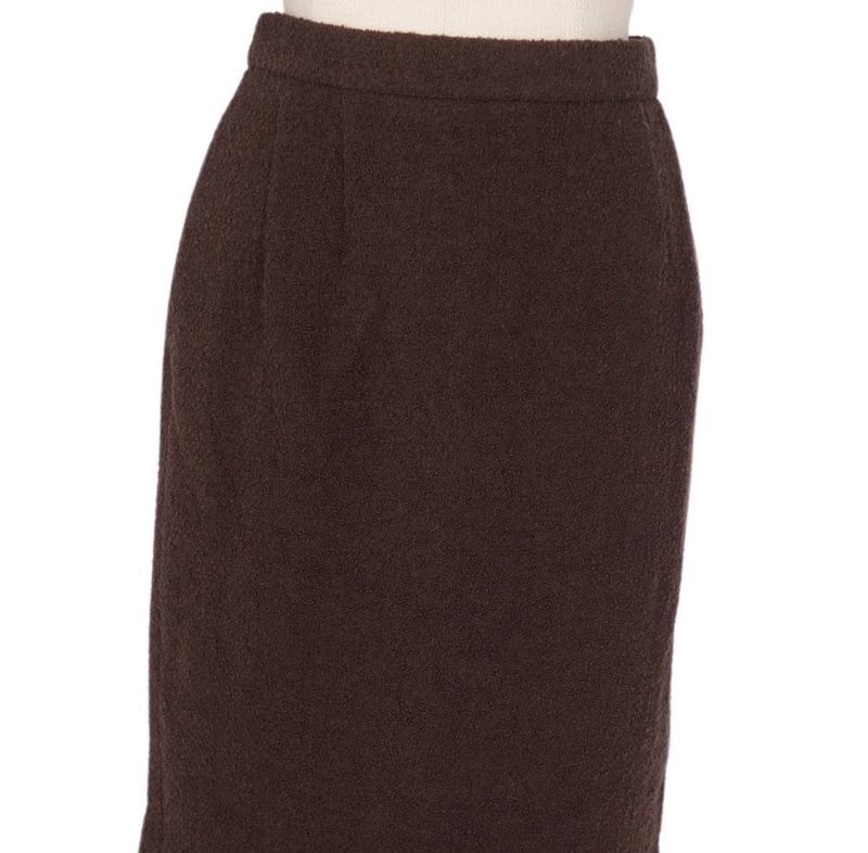 Vintage Chanel Skirt With Clover Buttons Wool