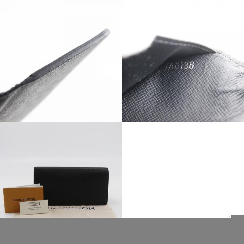 Louis Vuitton Portefeuille Brazza M30501 Taiga Noir Black Ta0138 Men's Long