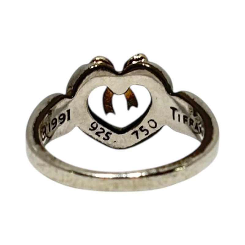 Tiffany & Co 750 925 Open Heart Ribbon Ring Open Heart Ribbon Ring Size 9