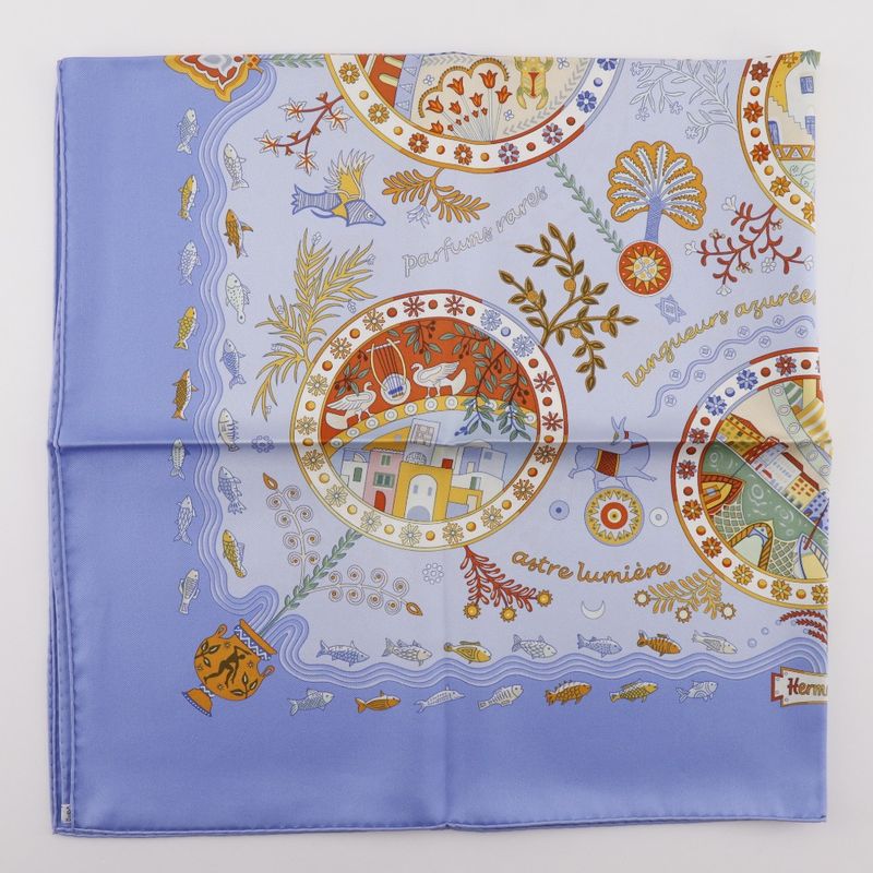 Hermes Carré 90 Mediterranean Port Town Silk Women's Scarf