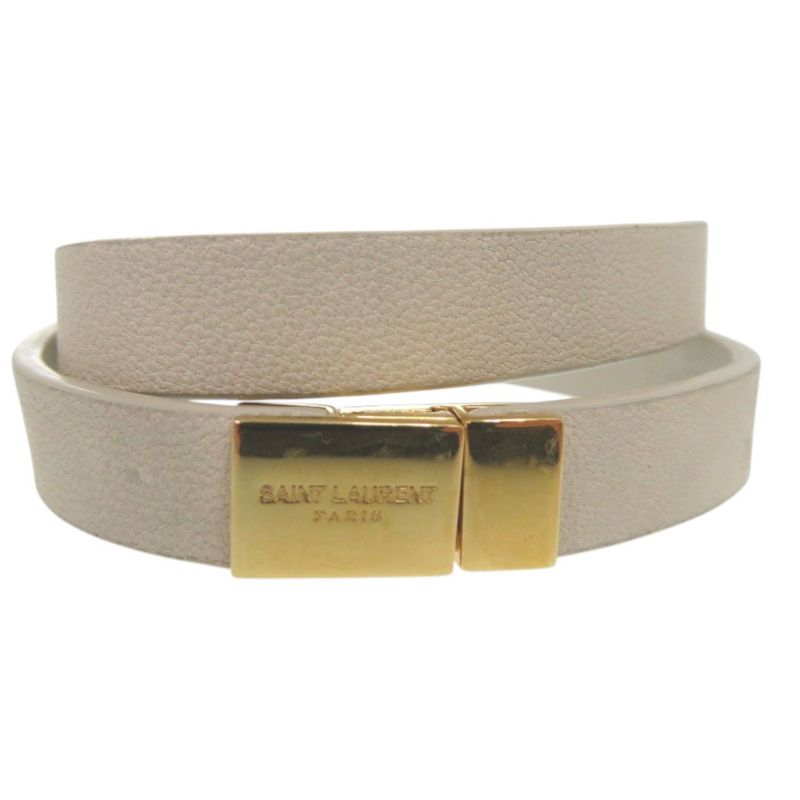 Yves Saint Laurent Opium Double Loop Bracelet 646558 Leather White 0736 YVES