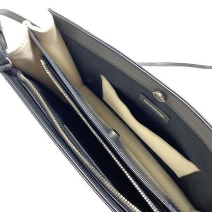 Balenciaga Shoulder Bag Navy Pochette 339937 Ivory And Black Leather