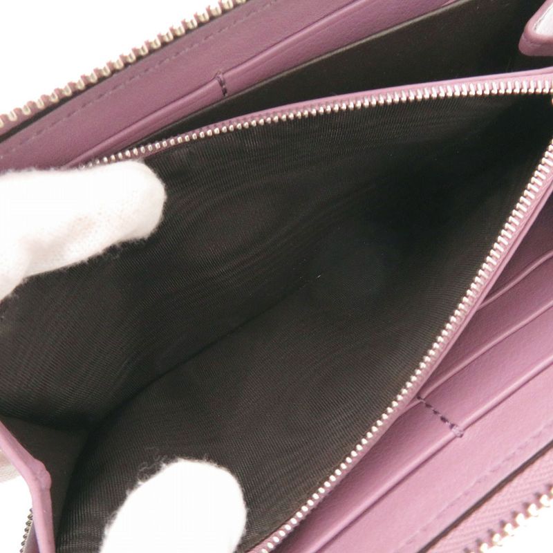Gucci Round Zipper 374850 Matte Croc Purple Long Wallet Purple 1313 Gucci