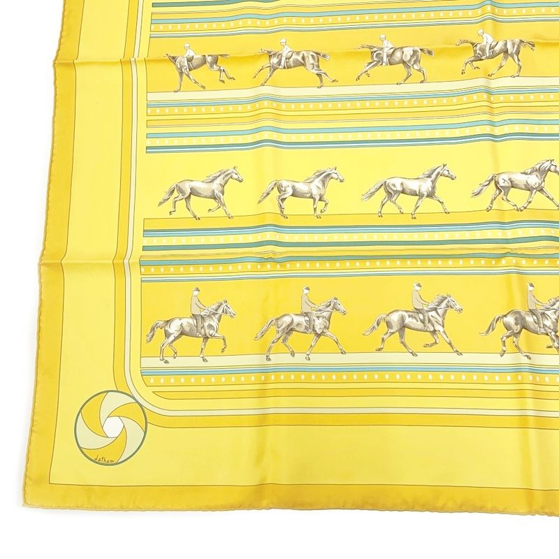 Hermes Silk Carré 90 Sequences Scarf Yellow 410946 Scarf