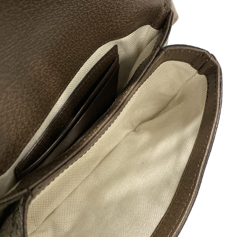 Gucci GG Supreme 703807 Beige And Dark Brown Leather