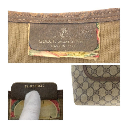 Gucci Old Gucci Sherry Line Beige Red Green GG Supreme Canvas 39 02 003 Tote
